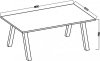 Jídelní stůl KOLINA 185x67 cm, černá/bílá