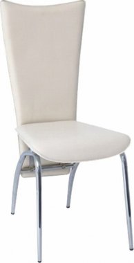 Židle, chrom/ekokůže krémová, VANDA