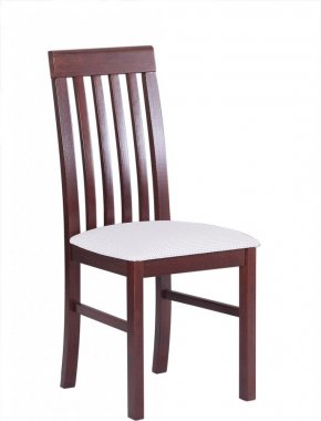 NIEL 1  (NILO 1)-jídelní židle- ořech/ látka č.4 bílá káva *** - kolekce "DRE" (K150-E)***
