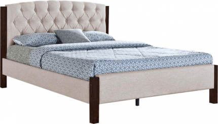 Čalouněná postel ELENA NEW 160x200, písková/tmavý ořech