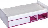 Dětská postel TRAFICO 13, 90x200 s úložným prostorem, bílá/růžová