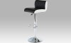 Barová židle AUB-355 BK, chrom / koženka černá s bílými boky 