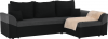 Rohová sedací souprava DESNY rozkládací s úložným prostorem, černá/šedá