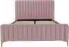 Čalouněná postel KAISA 140x200, růžová/gold chrom matný