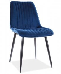 Jídelní židle PIKI velvet granátově modrá/černý kov