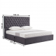 Čalouněná postel NADIA 180x200, s úložným prostorem, tmavě šedá