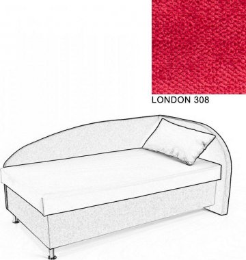 Čalouněná postel AVA NAVI, s úložným prostorem, 120x200, pravá, LONDON 308