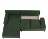 Rohová sedací souprava SELBY, rozkládací s úložným prostorem, levá, zelená