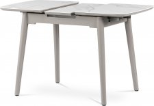 Rozkládací jídelní stůl HT-400M WT, keramická deska bílý mramor 