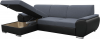 Rohová sedací souprava EMILY ROH MALÝ, rozkládací s úložným prostorem, levá, černá/tmavě šedá