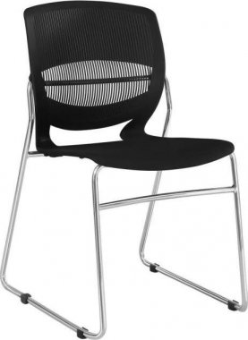 Kancelářská židle, plast + kov, černá, IMENA