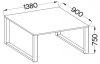 Jídelní stůl PILGRIM 138x90, bílá/černý kov