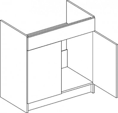 D80ZL d. skříňka pod dřez JOPPA picard/bílá