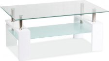 Konferenční stolek LISA BASIC II, bílá/sklo