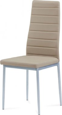 Jídelní židle DCL-117 CAP, ekokůže cappuccino/šedý lak