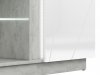 Televizní stolek RUBENS s LED osvětlením, beton šedý/bílá lesk