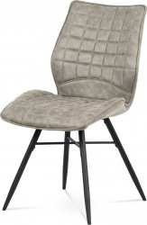 Jídelní židle HC-444 LAN3, lanýžová látka vintage/černý kov
