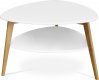 Stůl konferenční 78x77x50 cm,  MDF bílá deska,  nohy bambus přírodní odstín AF-1192 WT