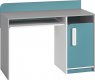 Dětský psací stůl VILLOSA šedá/bílá/modrá
