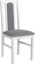 BOSANOVA 7 (BOSS 7)-jídelní židle Bílá / látka č.8 tmavě šedá kolekce "DRE" Nosnost 120kg (K150-Z)