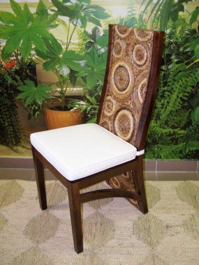 jídelní židle HAIFA - mahagon - banánový list