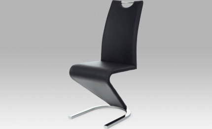 Jídelní židle HC-790 BK koženka černá / chrom