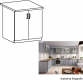 Spodní kuchyňská skříňka  LAYLA D80, 2-dveřová, šedá mat/bílá