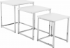 Konferenční stolek MAGNO TYP 3, set 3 kusů, bílá matná/chrom