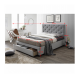Čalouněná postel Santola 180x200, s úložným prostorem, šedá