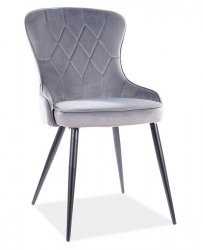 Designová jídelní židle PIKA velvet šedá/černý kov