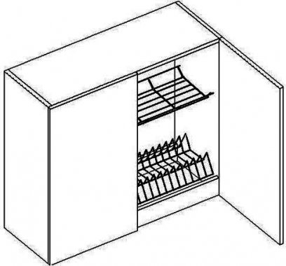 Horní kuchyňská skříňka MERLIN W80SS s odkapávačem, bílá lesk