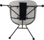 Designová jídelní židle KALIFA, látka s efektem broušené kůže, béžová/černý kov