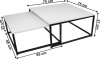 Konferenční stolek KASTLER NEW TYP 1, set 2 kusů, bílá mat/černý kov