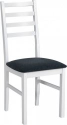 NIEL 8 - jídelní židle (NILO 8) - bílá dřevo/ nová látka grafitová č. 28B=Kronos 22 (16X ***)- kolekce "DRE" (K150-E)