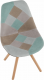 Jídelní židle GLORIA, patchwork mentol/hnědá
