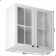 Horní kuchyňská skříňka PROVANCE G80, 2-dveřová, bílá/sosna andersen/sklo