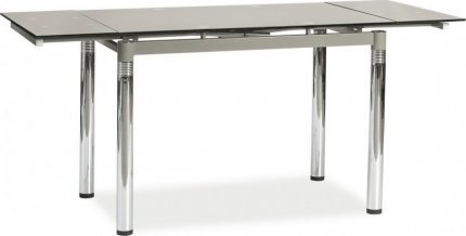 Rozkládací jídelní stůl GD-018, šedá sklo/chrom