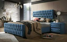 Čalouněná postel MEGA 180x200, modrá