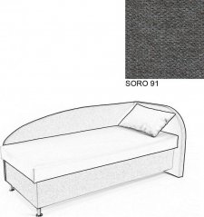 Čalouněná postel AVA NAVI, s úložným prostorem, 90x200, pravá, SORO 91