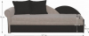Rozkládací pohovka DIANE, s úložným prostorem, levá, šedá/černá