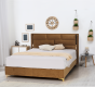 Čalouněná postel GOLDBIA 180x200 s úložným prosotrem, světlehnědá