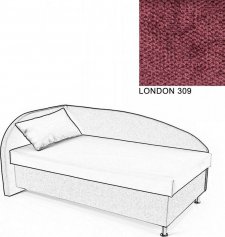 Čalouněná postel AVA NAVI, s úložným prostorem, 120x200, levá, LONDON 309