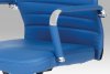 Kancelářská židle KA-Z615 BLUE, koženka modrá, chrom, houpací mechanismus 