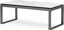 Stůl konferenční, deska slinutá keramika 120x60, bílý mramor, nohy šedý kov AHG-284 WT