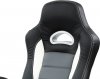Kancelářská židle KA-E240B GREY, černo-šedá koženka, synchronní mech. / plast kříž