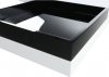 Konferenční stolek, bílá extra vysoký lesk HG / černá lesk, ELIOT
