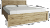 Manželská postel, 160x200, dub navarra, DORSI