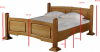 Masivní postel  LEWIS 180x220, výběr moření