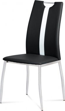 Jídelní židle AC-1296 BK koženka černá / chrom