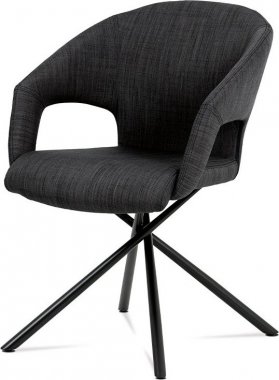 Jídelní židle HC-784 BK2, černá látka, kov matná černá